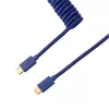 Keychron cavo aviatore spiralato blu USB-C a USB-A con connettore rimovibile GX16 4-Pin, 200 cm