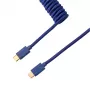 Keychron cavo aviatore spiralato blu USB-C a USB-A con connettore rimovibile GX16 4-Pin, 200 cm