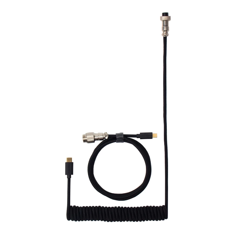 Keychron cavo aviatore a spirale - nero/dritto