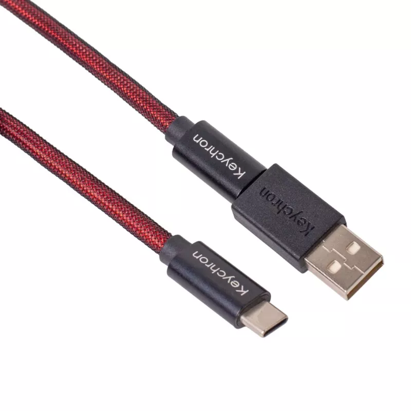 Keychron Coiled Aviator Cable - rosso (USB-A a USB-C, 2m, GX12 rimovibile)