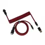 Keychron Coiled Aviator Cable - rosso (USB-A a USB-C, 2m, GX12 rimovibile)