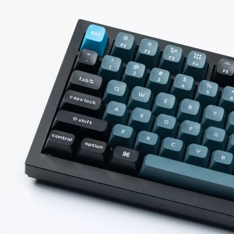 Keychron Double Shot KSA PBT Set di keycap, grigio scuro/grigio/blu