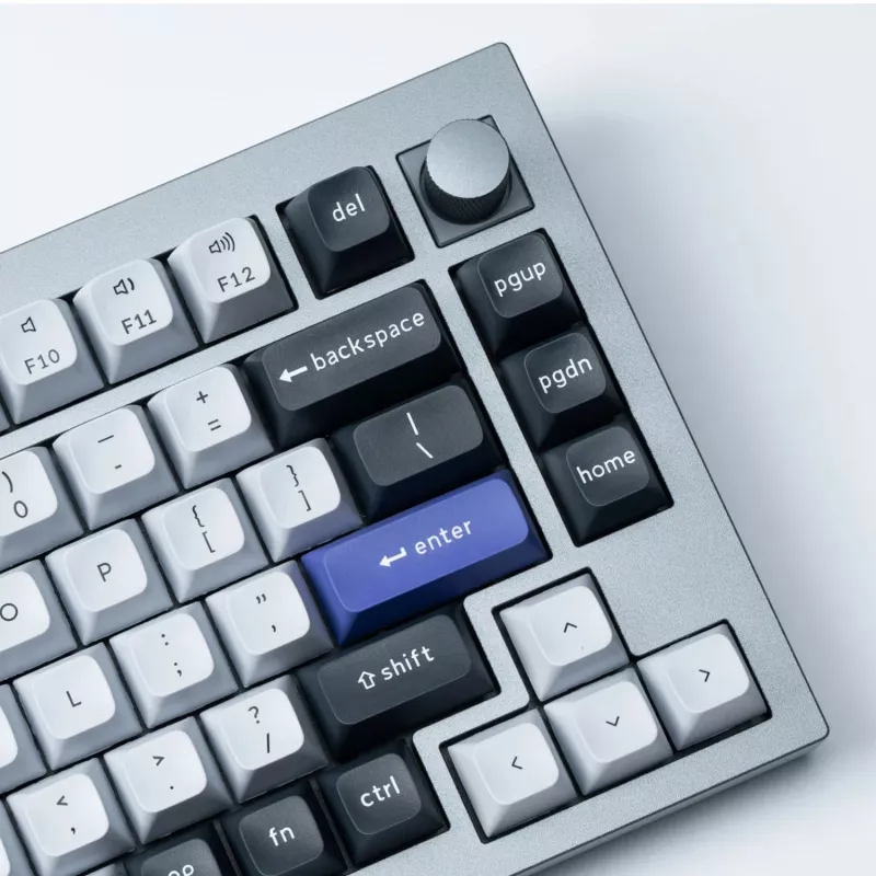 Keychron Double Shot KSA PBT Set di keycap, grigio scuro/bianco fumo