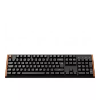 Keychron K10 HE tastiera magnetica wireless con switch layout tedesco (nero/legno, layout DE, Gateron Double-Rail Magnetic Nebula, hot-swap, telaio in alluminio, RGB)