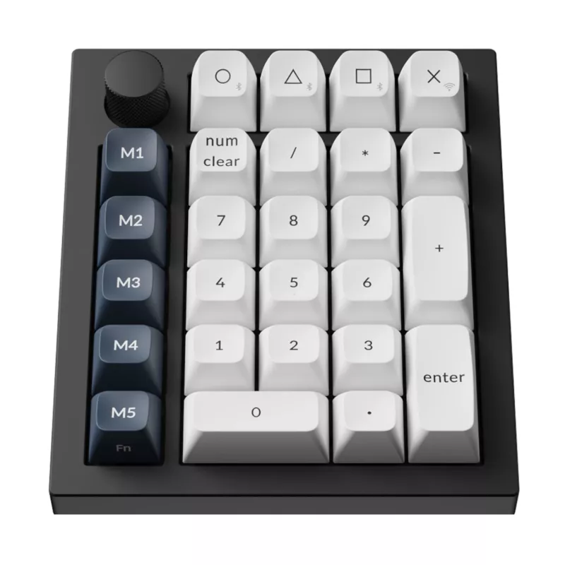 Tastierino numerico custom wireless Keychron Q0 Max QMK Gateron Jupiter Banana RGB Shell bianco