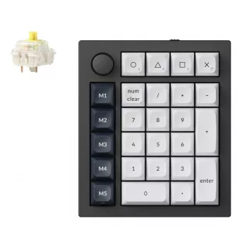 Tastierino numerico custom wireless Keychron Q0 Max QMK Gateron Jupiter Banana RGB Shell bianco