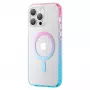 Custodia magnetica Kingxbar PQY Ice Crystal Series per iPhone 14 Pro MagSafe rosa e blu