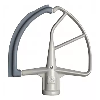 KitchenAid 5KFE7T Flex Edge Beater per robot da cucina - bianco con bordo in silicone grigio