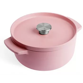 KitchenAid Brasiera in ghisa con coperchio 22 cm, rosa