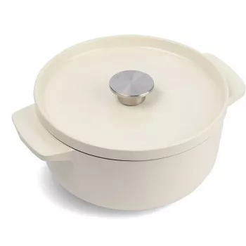 KitchenAid Brasiera in ghisa con coperchio 22 cm, mandorla crema