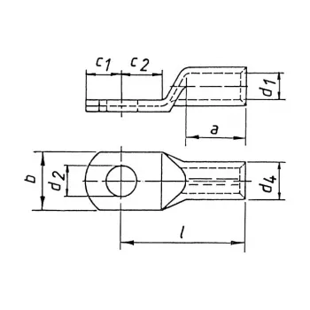 KLAU capocorda a compressione 35 mm² M6 stagnato elettroliticamente DIN 46235 (105R6)