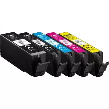 Set di cartucce d'inchiostro compatibili KMP per Canon PGI-570XL PGBK, CLI-571XL BK/C/M/Y, confezione da 5, alta resa, rigenerate