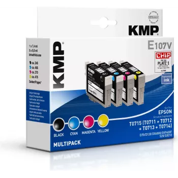 KMP E107V cartuccia d'inchiostro compatibile multipack nero/ciano/magenta/giallo per Epson T0715