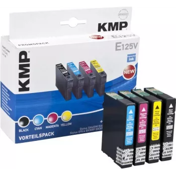 KMP E125V Cartucce d'inchiostro compatibili confezione da 3 – ciano, magenta, giallo per Epson Stylus SX230, SX235, SX430, SX438, WorkForce WF-3520, WF-3530, WF-3540, WF-7015, WF-7515, WF-7525 1617,4050