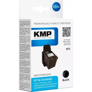 KMP H11 Cartuccia d'inchiostro compatibile nera 19 ml per HP 56 C6656AE