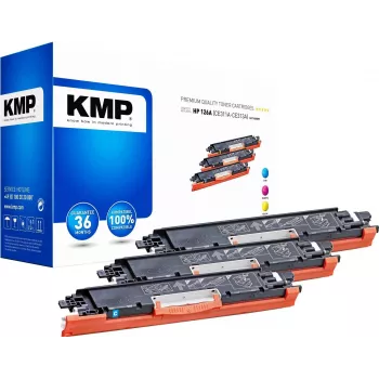KMP PRINTTECHNIK KMP MULTIPACK H-T149CMY confezione da 3 cartucce toner compatibili (ciano, magenta, giallo) per HP Color LaserJet CM2320/CP2025 serie - sostituisce HP 126A 1226,0030