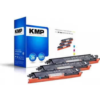 KMP PRINTTECHNIK KMP MULTIPACK H-T149CMY confezione da 3 cartucce toner compatibili (ciano, magenta, giallo) per HP Color LaserJet CM2320/CP2025 serie - sostituisce HP 126A 1226,0030