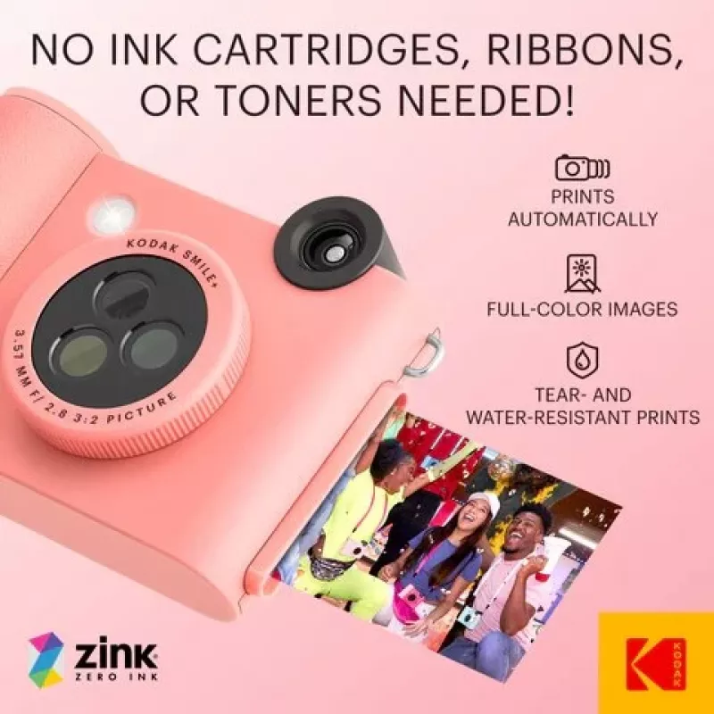 Kodak SMILE+ fotocamera istantanea, 2x3 pollici, rosa (SPEC)
