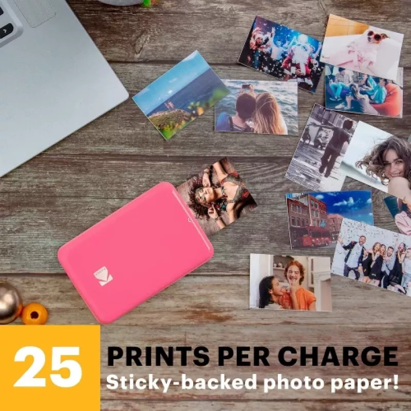 KODAK STEP Stampante fotografica mobile istantanea - ZINK 2x3 inch - 1 ppm - Bluetooth - rosa