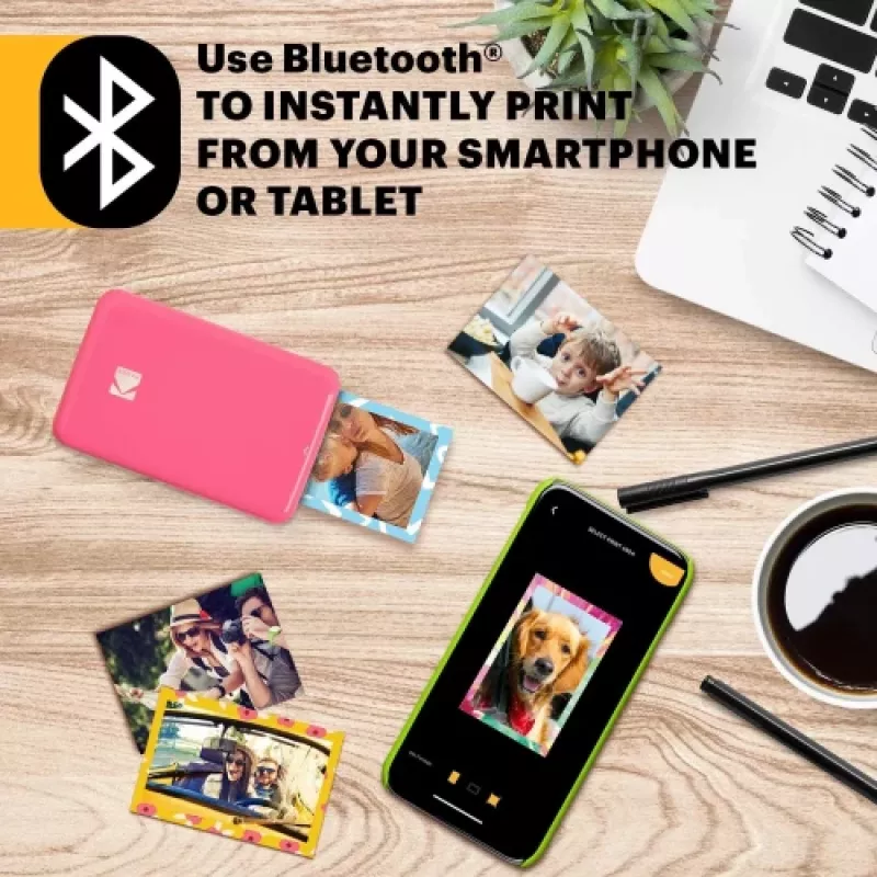 KODAK STEP Stampante fotografica mobile istantanea - ZINK 2x3 inch - 1 ppm - Bluetooth - rosa
