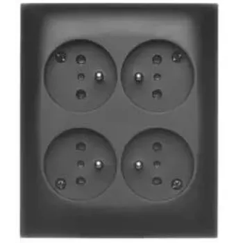KONTAK-SIMON Aquaclick presa a parete 4x Type E IP20 nero ACGZN4/49
