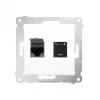 KONTAK-SIMON D62.01/11 Presa per computer 2 porte Cat.6 UTP con coperture antipolvere, bianco