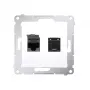 KONTAK-SIMON D62.01/11 Presa per computer 2 porte Cat.6 UTP con coperture antipolvere, bianco