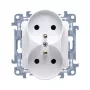 KONTAK-SIMON Kontakt Simon 10 Presa doppia bianca con messa a terra, morsetti a vite, 16A 250V, tipo E, montaggio da incasso