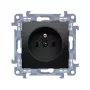 KONTAK-SIMON Simon 10 Presa singola con messa a terra, Quick-Connect, 16A 250V, nero opaco