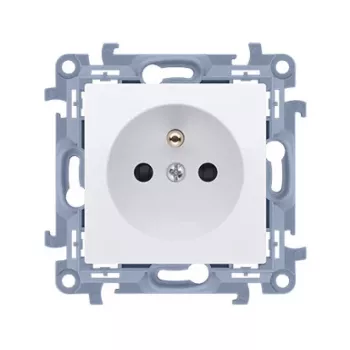 KONTAK-SIMON Simon 10 Presa singola bianca con messa a terra e protezione bambini, Quick-Connect, 16A 250V
