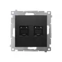 KONTAK-SIMON Simon 54 Premium modulo dati Cat.6 UTP doppio RJ45, nero opaco, con coperchi antipolvere