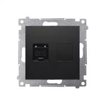 KONTAK-SIMON Simon 54 Premium Cat.6 UTP modulo presa dati RJ45, nero opaco, con coperchio antipolvere