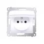KONTAK-SIMON Simon 54 Presa bianca 1 posto tipo E con protezione bambini e coperchio a ribalta, IP44, 16A 250V, morsetti a vite