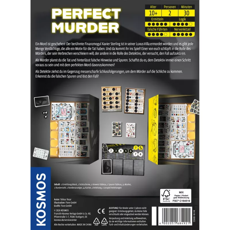 KOSMOS Perfect Murder gioco murder mystery