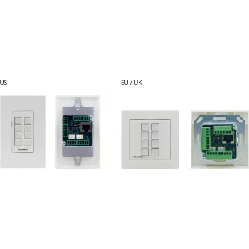 Kramer Electronics RC-208 pannello di controllo cablato con 8 pulsanti programmabili, RS-232/RS-485/Ethernet, bianco