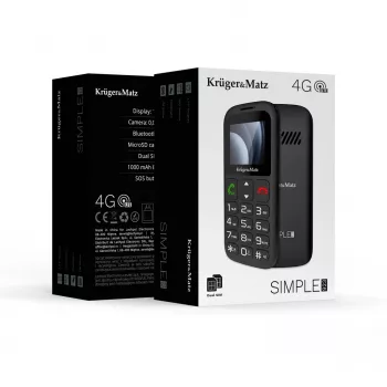 Kruger&Matz Simple 923 Cellulare 4G GSM per anziani - Nero