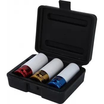 KS TOOLS set di bussole a percussione per cerchi in lega 1/2 pollice, 3 pezzi (17, 19, 21 mm) con guaine di protezione 515.1005