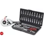 KS TOOLS 1/4 pollice CHROMEplus set di chiavi a bussola da 48 pezzi, esagono metrico, cricchetto a 72 denti, in valigetta (918.0648)