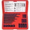 KS TOOLS set da 25 estrattori viti, estrattori sinistrorsi HSS, M3-M18, con punte elicoidali e guide di foratura (150.1305)