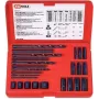 KS TOOLS set da 25 estrattori viti, estrattori sinistrorsi HSS, M3-M18, con punte elicoidali e guide di foratura (150.1305)
