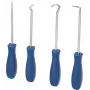 KS TOOLS set di 4 piccoli estrattori e ganci con punte in cromo-vanadio e impugnature ergonomiche a 2 componenti BT542020