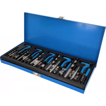 KS TOOLS Set riparazione filettature, 131 pezzi, inserti filettati metrici M5-M12, acciaio inox, in valigetta BT541150