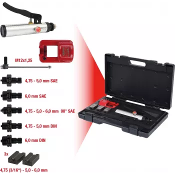 KS TOOLS Set universale di attrezzi per bordatura, 11 pezzi Flarefix II (122.1260)