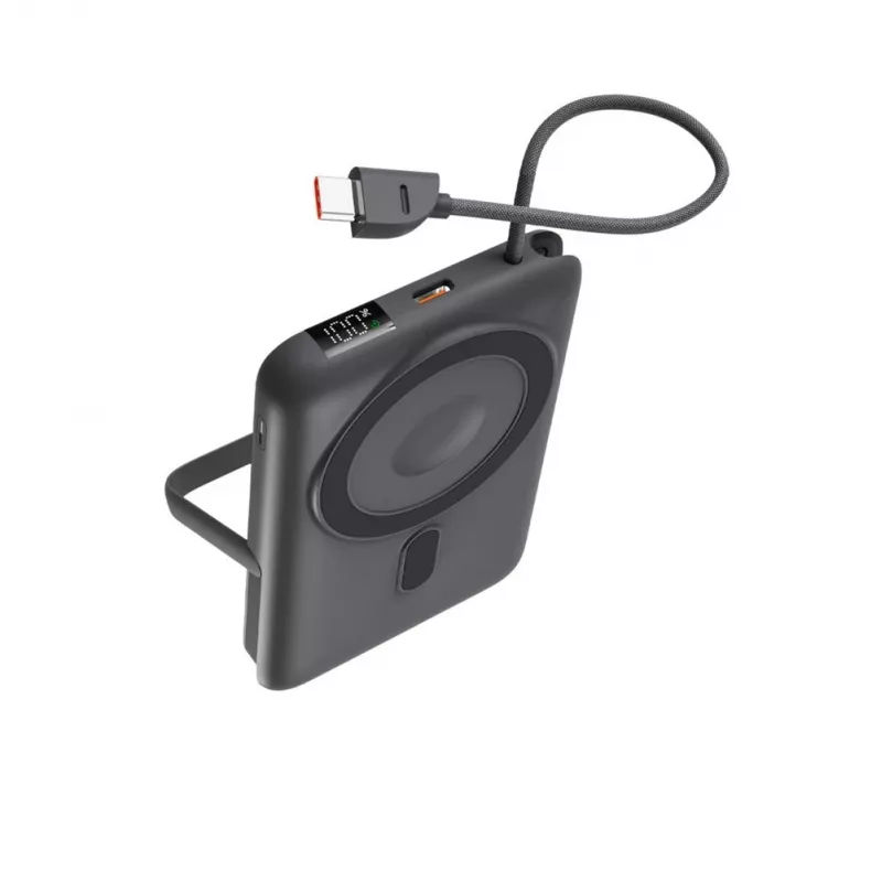 KSIX Power Bank magnetica 10000 mAh, 22,5W per iPhone e Apple Watch, grigia