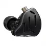 KZ ZAX NO MIC cuffie in-ear con 1 driver dinamico + 7 driver balanced armature, driver dinamico 10mm, impedenza 24Ω, sensibilità 113dB, cavo 2-Pin rimovibile, nero