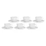 LA PORCELLANA BIANCA Set da 6 tazze da tè con piattini - bianco, 200 ml