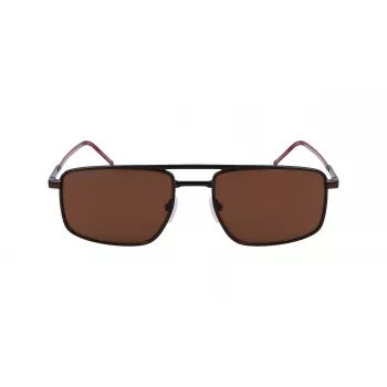 Lacoste L255S-5619201 Occhiali da sole rettangolari uomo - montatura havana/tartaruga, lenti verdi, 56/19/145 mm