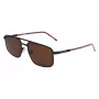 Lacoste L255S-5619201 Occhiali da sole rettangolari uomo - montatura havana/tartaruga, lenti verdi, 56/19/145 mm