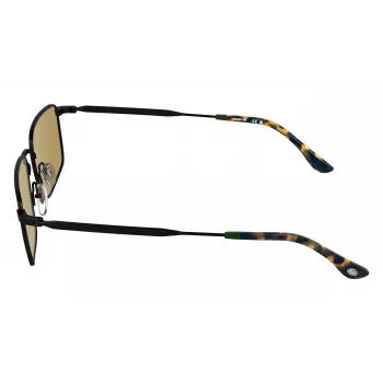 LACOSTE L277S-5519002 Occhiali da sole rettangolari da uomo - Montatura in acetato nera, lenti in policarbonato grigie, protezione UV400
