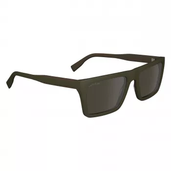 Lacoste L6009S-275 Occhiali da sole uomo rettangolari - Montatura in acetato havana, lenti in policarbonato marroni, protezione UV400